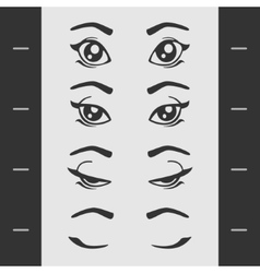 set elements of female eye blink vector