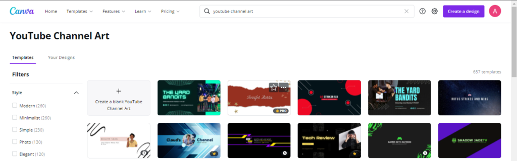 canva for youtube banner
