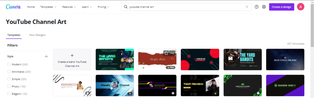 YouTube Channel Art Ideas Canva