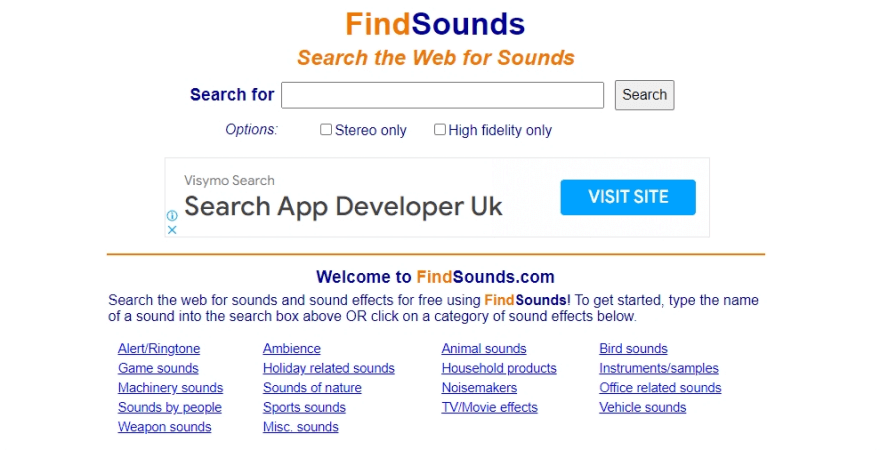 findsounds free sound effects website