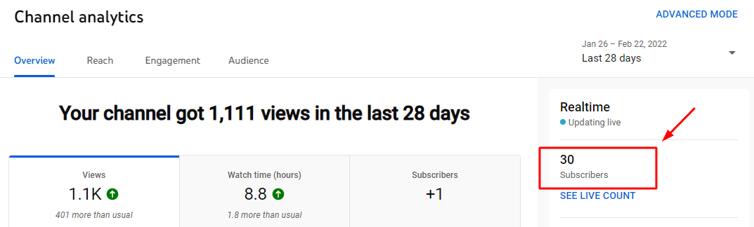 youtube metrix subscribers dashboard example