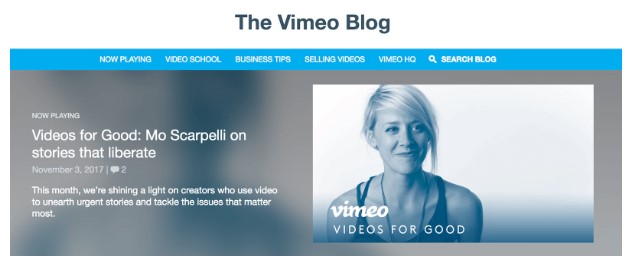 vimeo blog